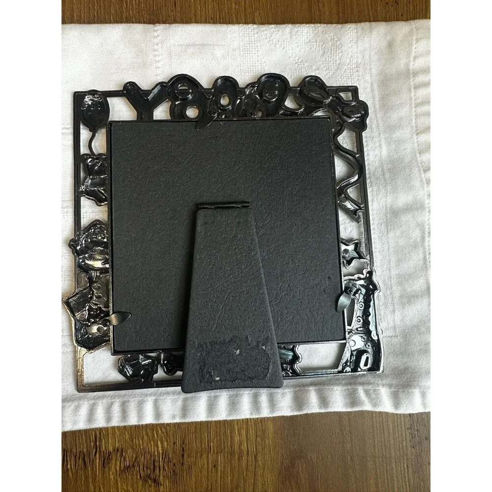 Vintage Kenrich Metal Multi Picture Baby Frame pewter/antique silver finish